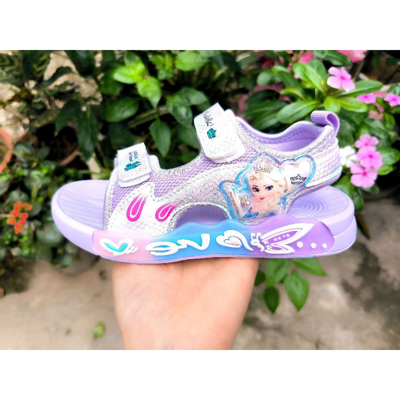 Sandal Bé Gái In Hình Elsa, Xăng Đan & Dép Bé Gái - Mẫu Mới HQ98, Dép Quai Hậu Cho Bé Gái