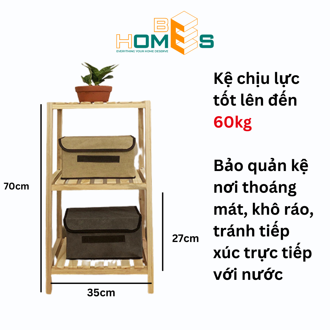 Kệ tab đầu giường Behomes 3 tầng