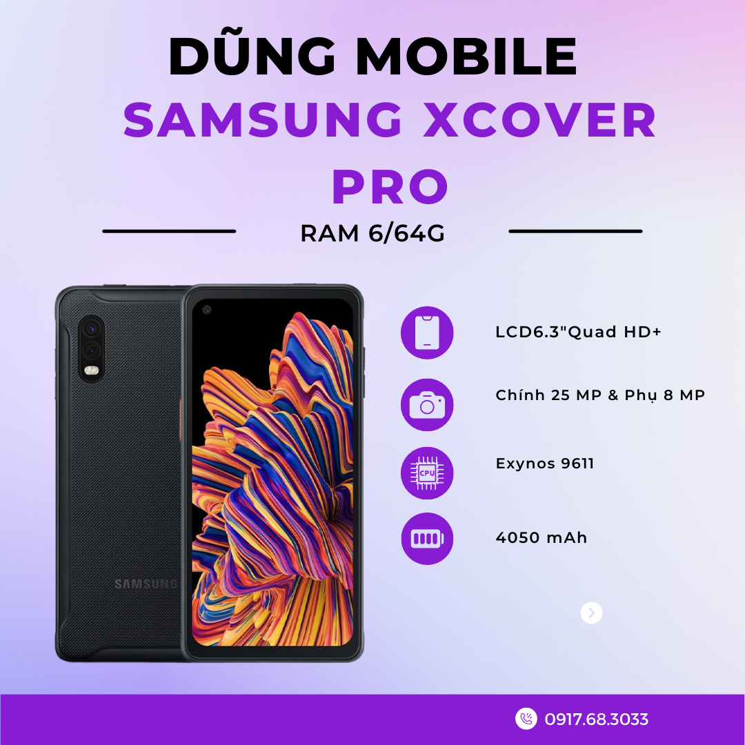 điện thoại samsung galaxy xcover pro máy đẹp nguyên zin ram 4/64 dùng 2 sim
