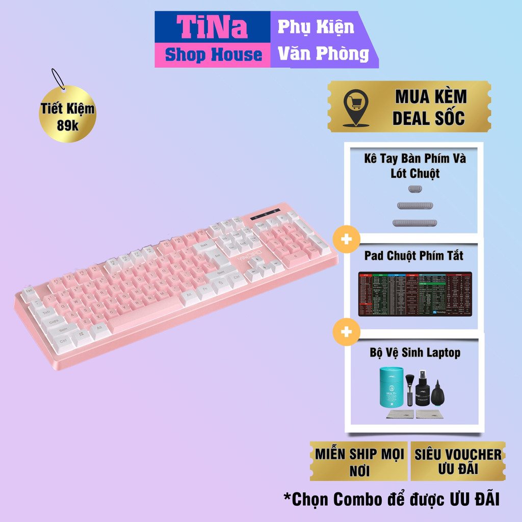 Bàn Phím Giả Cơ YINOIAO K200 4 Màu Phím LED RGB Xuyên Chữ [CHÍNH HÃNG]- Bàn Phím Máy Tính Siêu Đẹp Phù Hợp Dân Văn Phòng | BigBuy360 - bigbuy360.vn