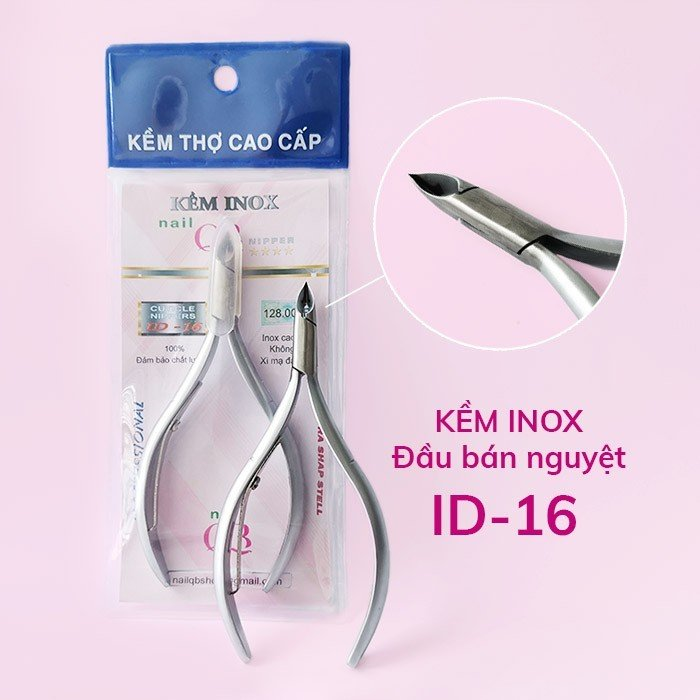 Kềm nhặt da NailQB chất liệu inox không gỉ đầu vuông - đầu bán nguyệt