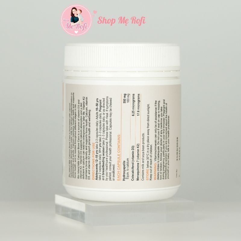 Viên Sữa Milk Calcium Bone Care Bio Island Bổ Sung Canxi Hỗ Trợ Xương Khớp 150 Viên Mẹ Rofi