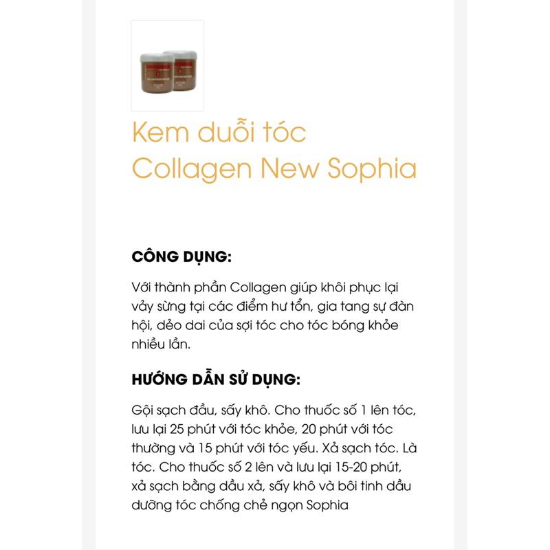 Ép tóc collagen sophia