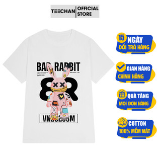 Áo thun unisex tn330 phông tay lỡ form rộng nam nữ teechan 100% basic cotton thoáng mát