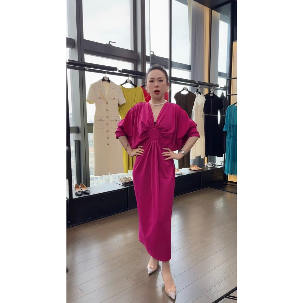 Đầm Nữ Siêu Xinh - Màu tím hồng V296- QUEEN FASHION