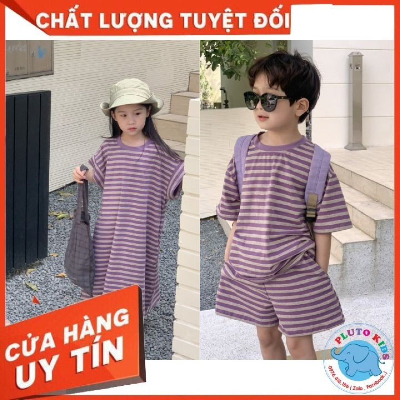 Set đôi kẻ tím BT BG xinh xịn 2023