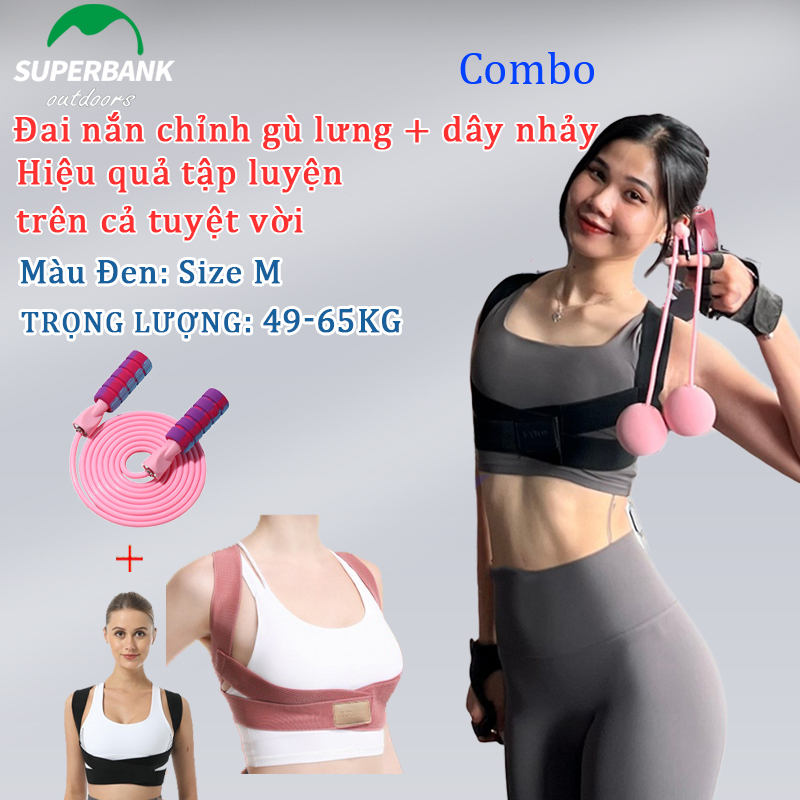 Combo Dây nhảy tự đếm+ Đai bảo vệ vòng 1 tập thể dục giảm cân hiệu quả tập thể dục đốt cháy chất béo ở trong nhà super