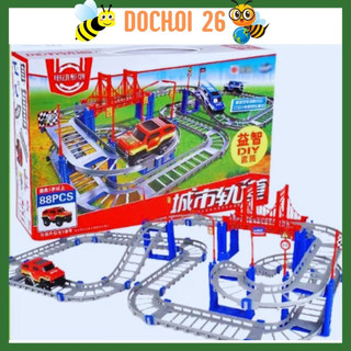 Đồ chơi lắp ráp xe đua,Bộ đồ chơi xếp mô hình đường đua ô tô,Lắp ráp ghép sáng tạo,Ô tô đường ray