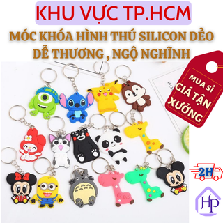  Móc chìa khóa hình thú ngộ nghĩnh, móc khóa hình hoạt hình dễ thương treo chìa khóa, balo, túi xách,...