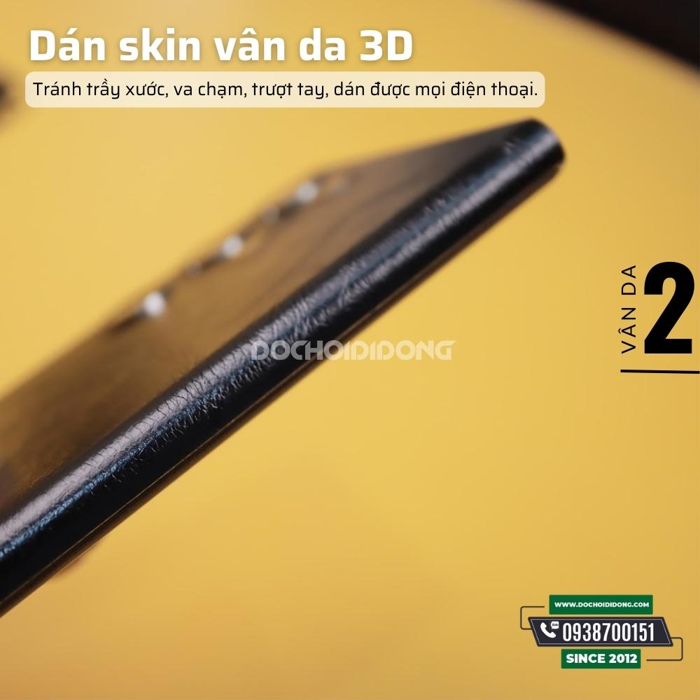 [Vân 2 - Da Bò Đen Bóng ] Miếng Dán Skin Da Vân Nổi 3D Không Viền Các Dòng Samsung S8 S9 S10 S20 S21 S22 S23 Plus Ultra