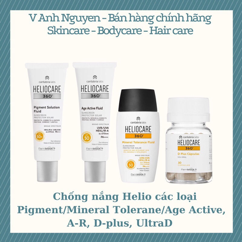 Kem chống nắng, vcn heliocare các loại
