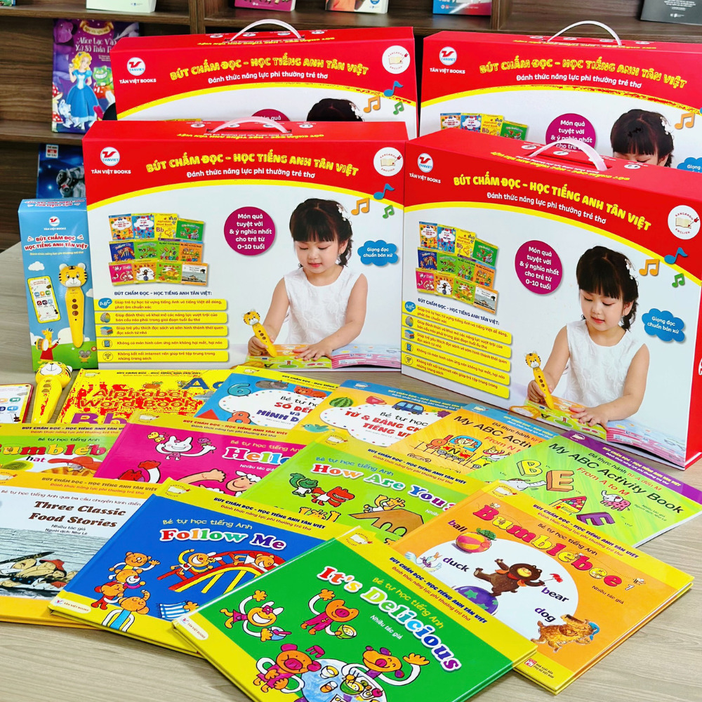 Sách - Bút chấm đọc học tiếng Anh Tân Việt - Đánh thức năng lực học ngoại ngữ của trẻ thơ