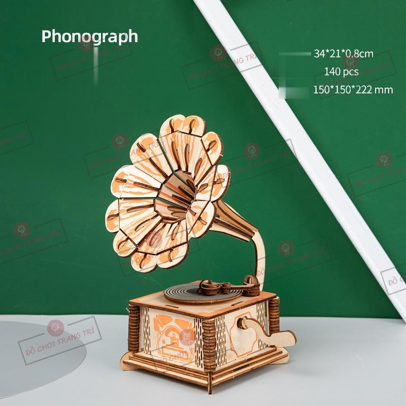Mô hình 3D gỗ tự lắp ráp - Máy phát nhạc