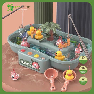 Bộ đồ chơi câu câu cá có bể nước nhạc và ánh sáng - Đồ chơi câu cá hấp dẫn cho bé