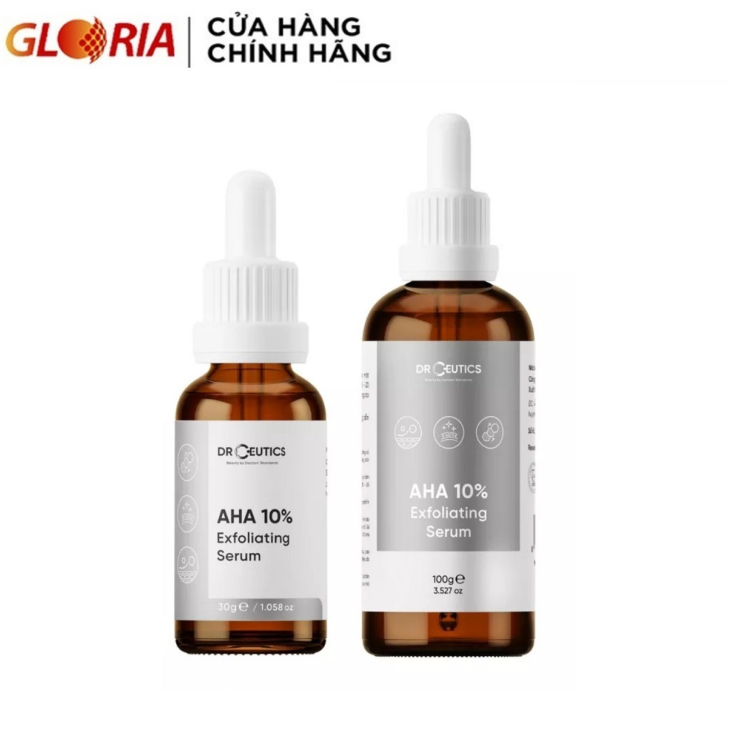 DrCeutics  Dung Dịch AHA 10% Exfoliating Tẩy Da Chết Làm Sáng Và Chống Lão Hóa Da 30ml-100ml