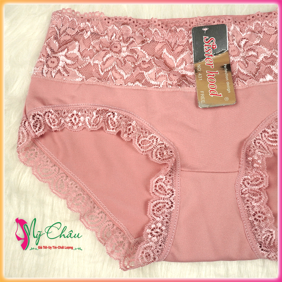 Quần Lót Nữ Thái Lan Ren Thun Lạnh Mềm Mại Trẻ Trung Dễ Thương Cạp Quần Cao Sisterhood 431 Mỹ Châu Shop