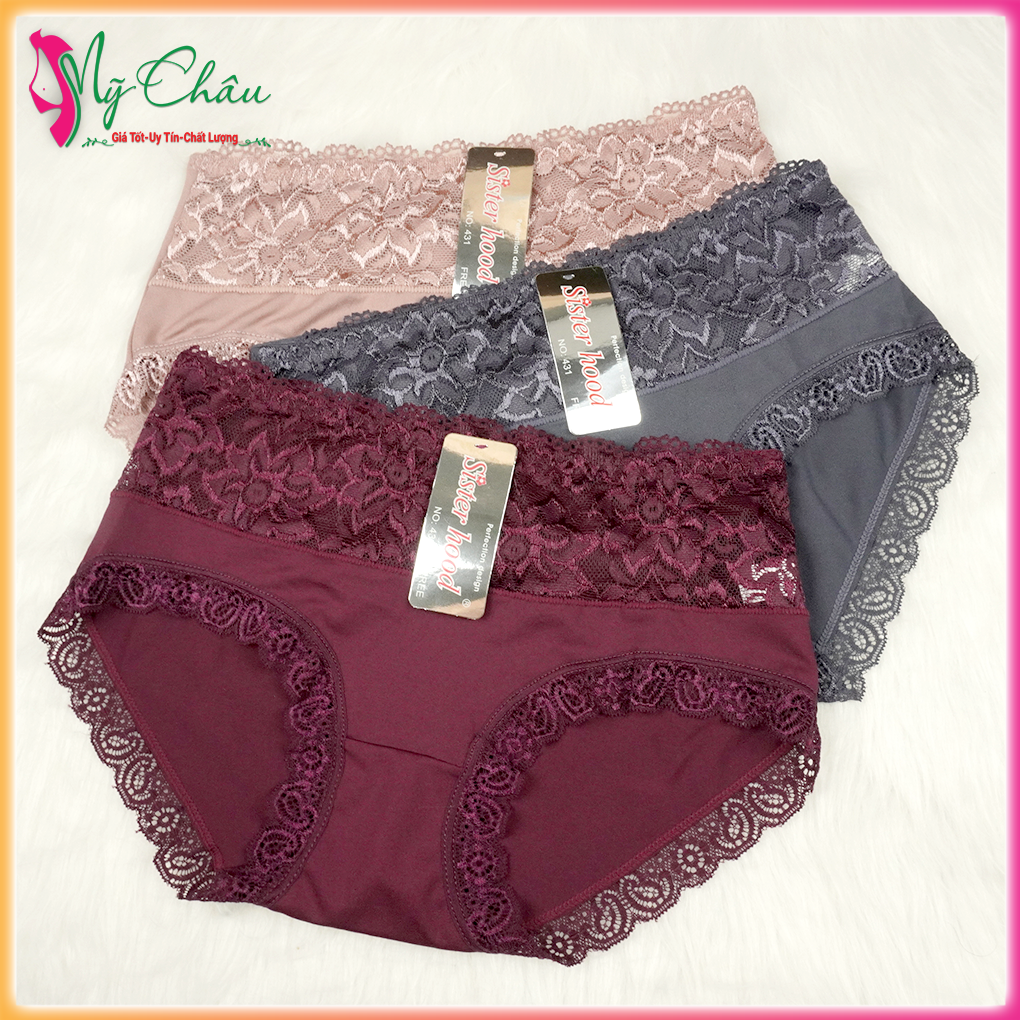 Quần Lót Nữ Thái Lan Ren Thun Lạnh Mềm Mại Trẻ Trung Dễ Thương Cạp Quần Cao Sisterhood 431 Mỹ Châu Shop
