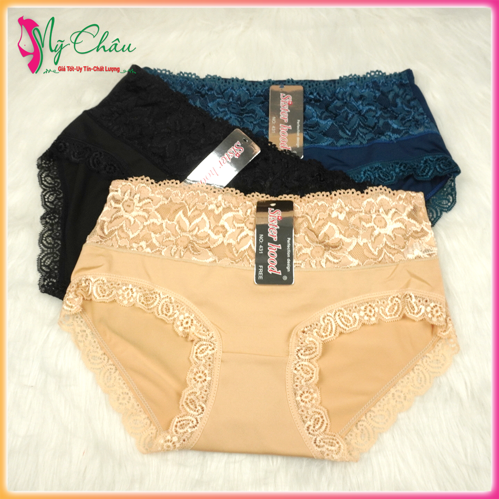 Quần Lót Nữ Thái Lan Ren Thun Lạnh Mềm Mại Trẻ Trung Dễ Thương Cạp Quần Cao Sisterhood 431 Mỹ Châu Shop