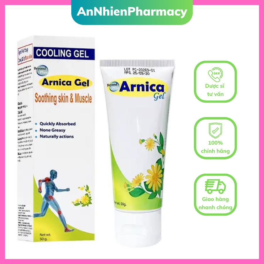 GEL BEYOND PLUS ARNICA Tuýp 50g - Gel xoa bóp lạnh giảm đau cơ, phục hồi chứ năng cơGel giúp làm mát dịu da