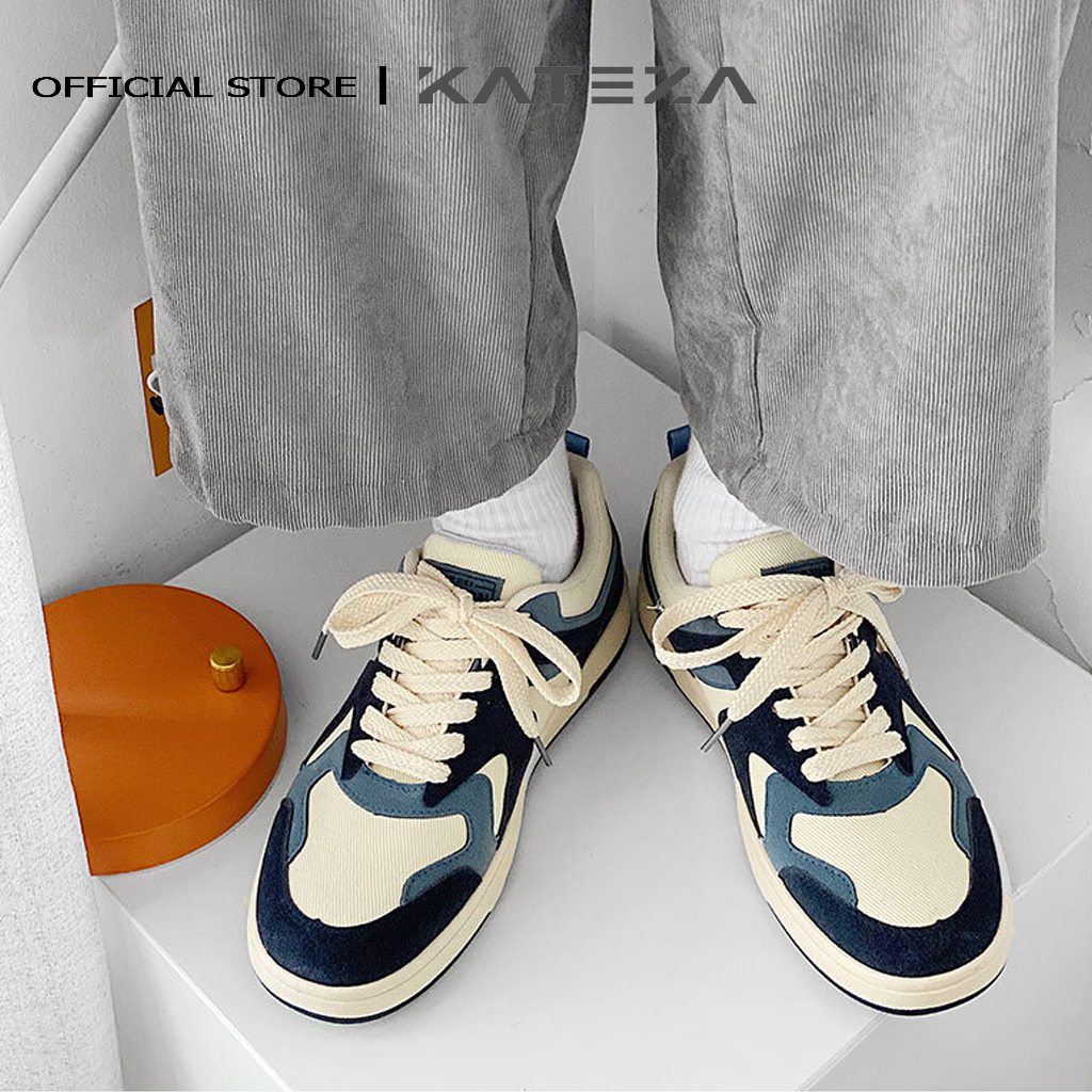 Giày nam sneaker đẹp vải canvas cao cấp kết hợp da lộn phong cách trẻ trung năng động, Giày thể thao nam KATEZAG58