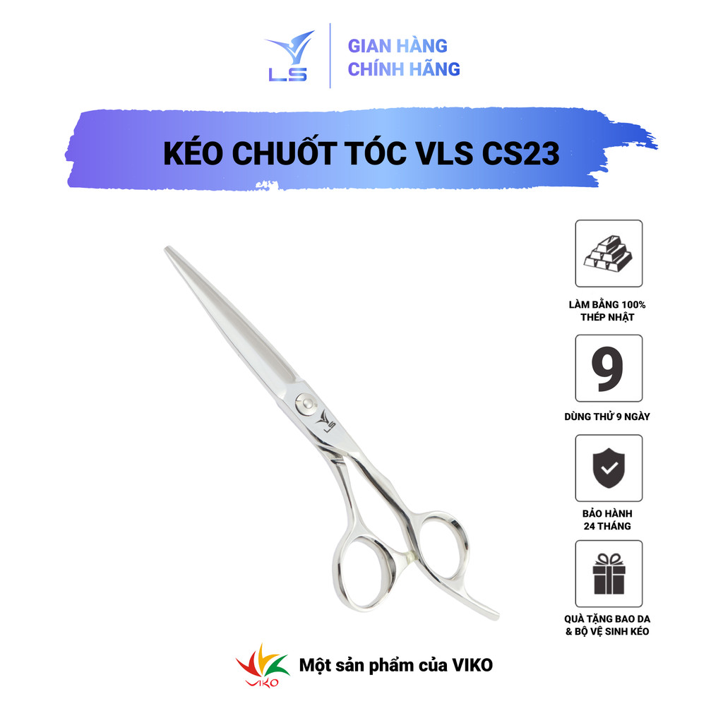 Kéo chuốt tóc VLS sword cong offset vênh đỡ ngón cố định CS23