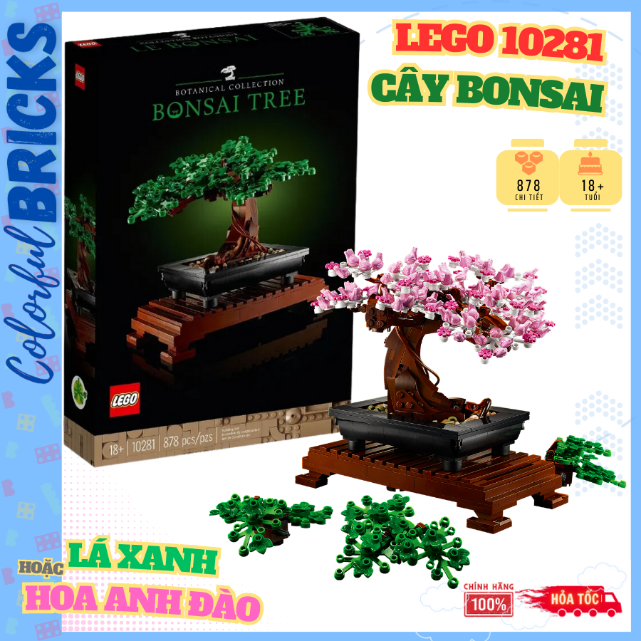 Lego Hoa 10281 Cây Bonsai - 878 Chi tiết - Chính hãng