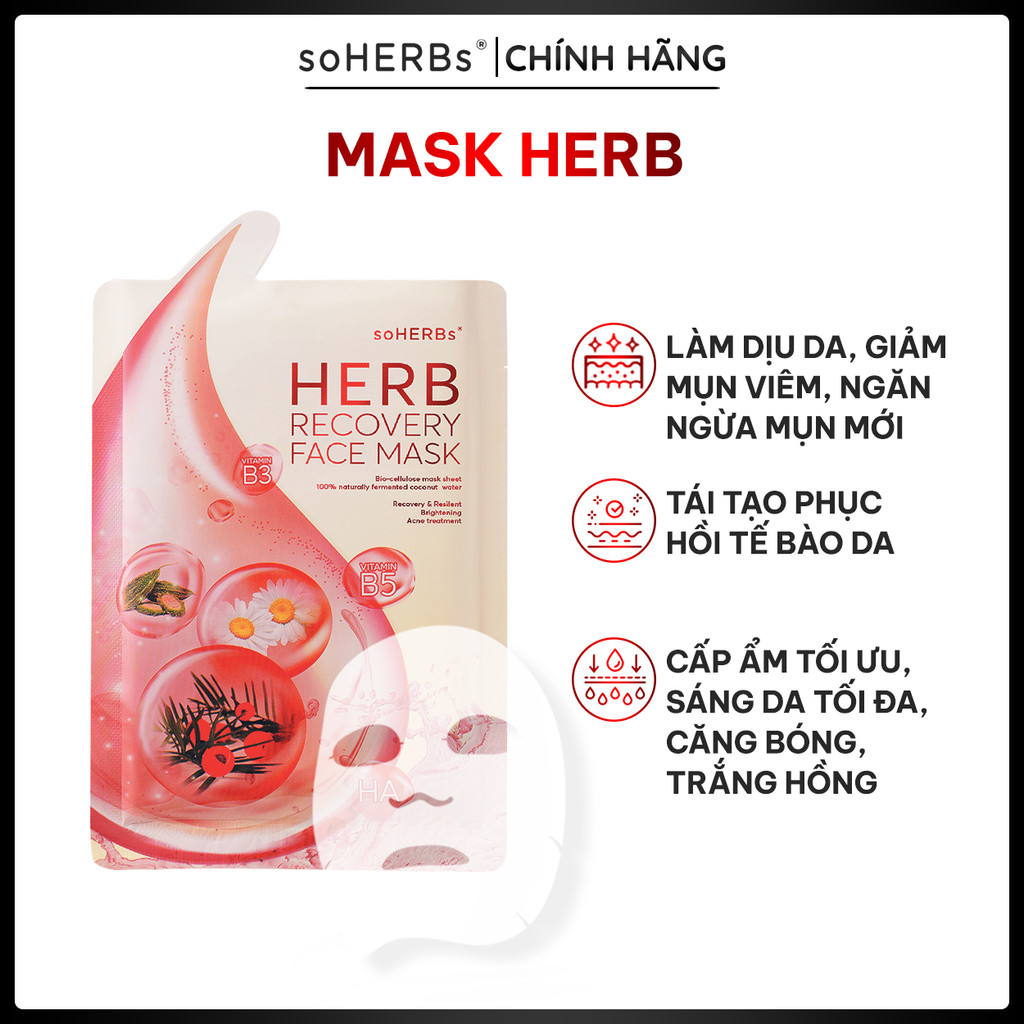 Mặt Nạ Thông Đỏ HERB - Dành Cho Da Mụn
