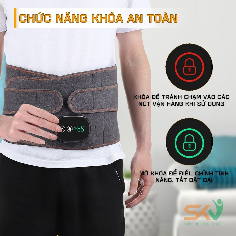 Đai hơi cột sống thoát vị đĩa đệm SKV-Z6, hỗ trợ kéo giãn, massage, chườm nóng, giảm đau mỏi vùng lưng, chất liệu tốt