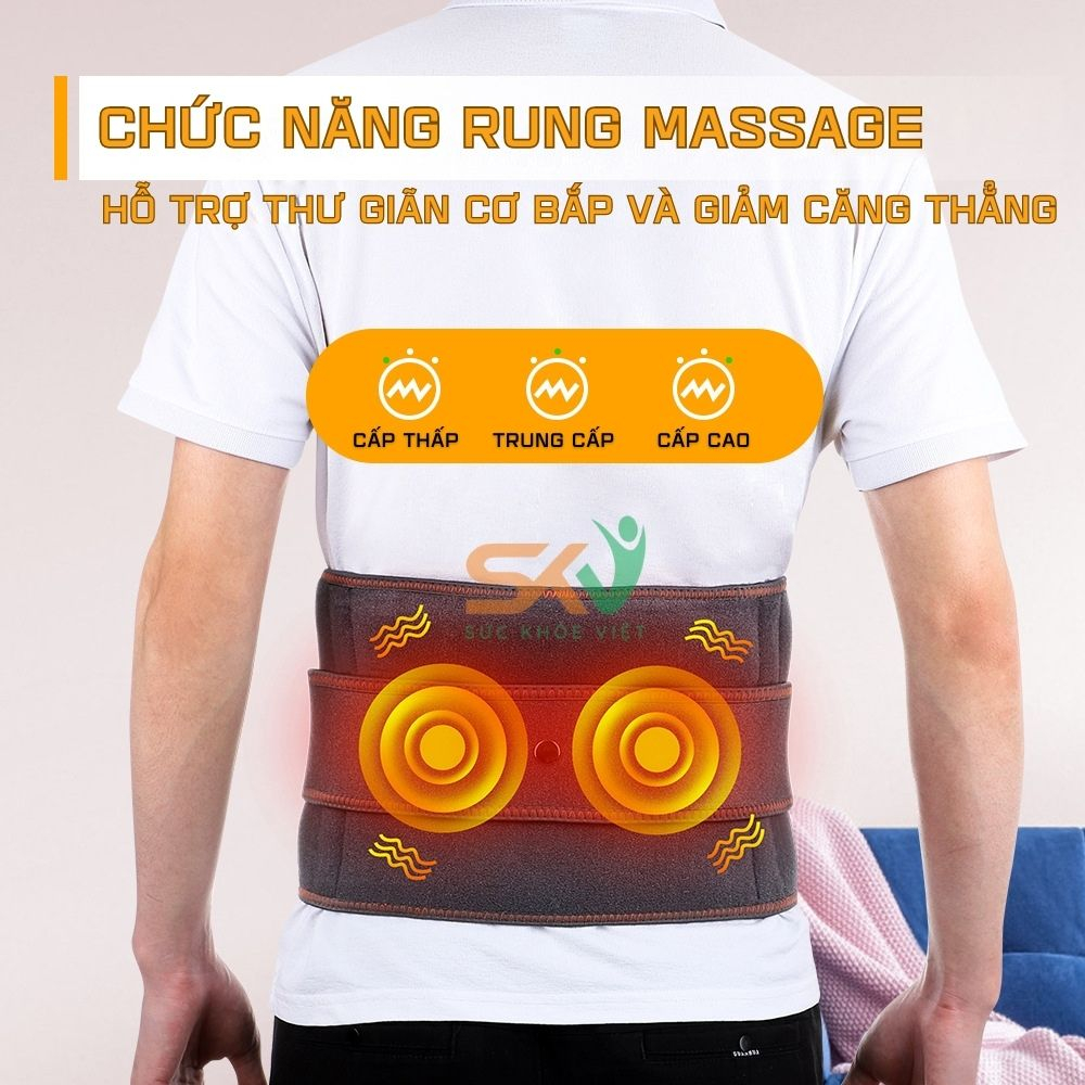 Đai hơi cột sống thoát vị đĩa đệm SKV-Z6, hỗ trợ kéo giãn, massage, chườm nóng, giảm đau mỏi vùng lưng, chất liệu tốt