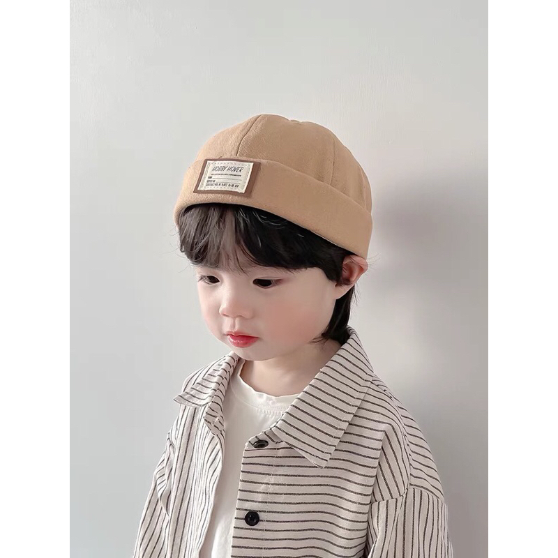 Mũ beamin không vành chất kaki cho bé 1-6 tuổi