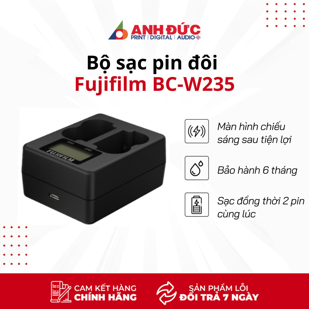 Bộ sạc pin đôi Fujifilm BC-W235 (Chính Hãng)