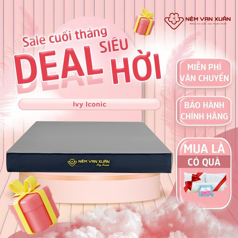 Nệm Foam Hoạt Tính Vạn Xuân Ivy Iconic Thoáng Mát Kháng Khuẩn Hỗ Trợ Tuần Hoàn Máu, Nâng Đỡ Cơ Thể Hoàn Hảo Chất Lượng