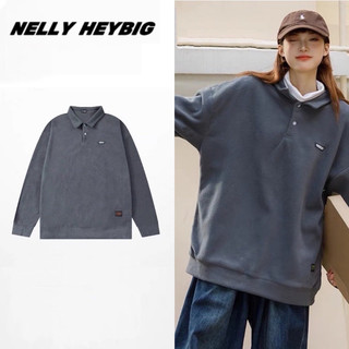 Áo nỉ tay dài cổ polo [1721104] Nelly Heybig form rộng dành cho nam và nữ 39 supeeon