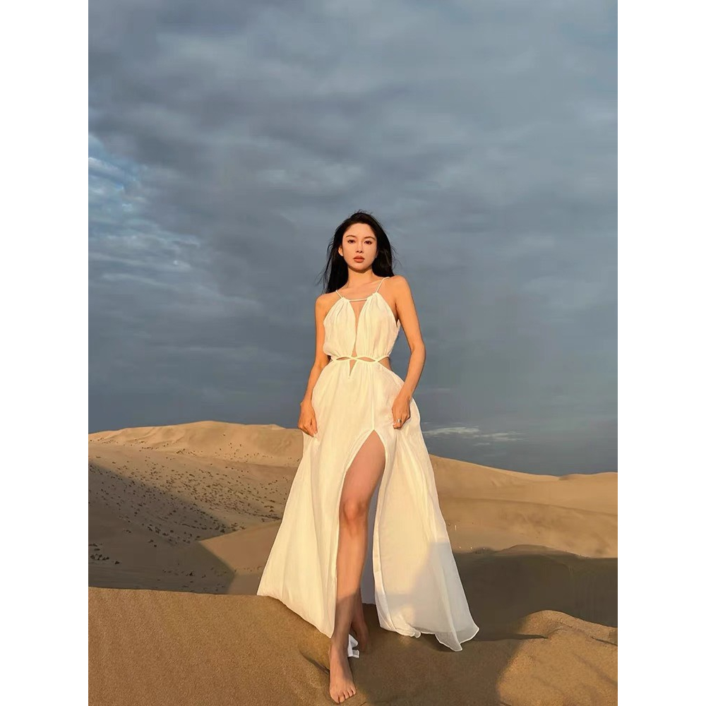 Váy Hai dây Xẻ Tà Đi Biển Có Đệm Ngực Bảo Hộ Kiểu Dáng Siêu Xinh Hai Lớp Dày Dặn - Ellie Dress