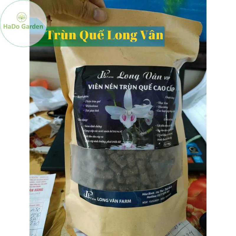 Viên nén trùn quế long vân vip - gói 700g Chuyên dùng cho Hoa Hồng, Hoa Lan, Hoa Trồng Chậu