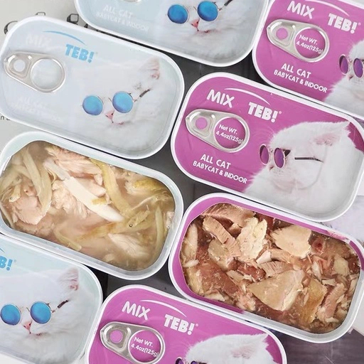 Pate TEB! cho mèo lớn, mèo con pate Teb mix 9 loại thịt cao cấp - Lon Pate Mix Teb TM series 125g - Ameo Pet Home