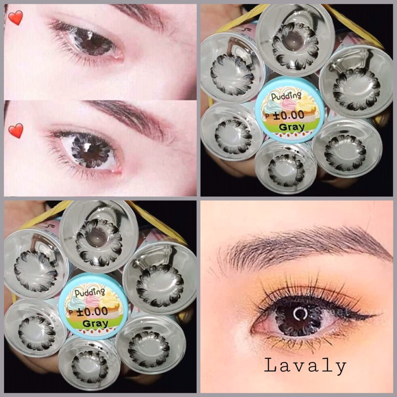 Lens thời trang hình cánh hoa xám đáng yêu