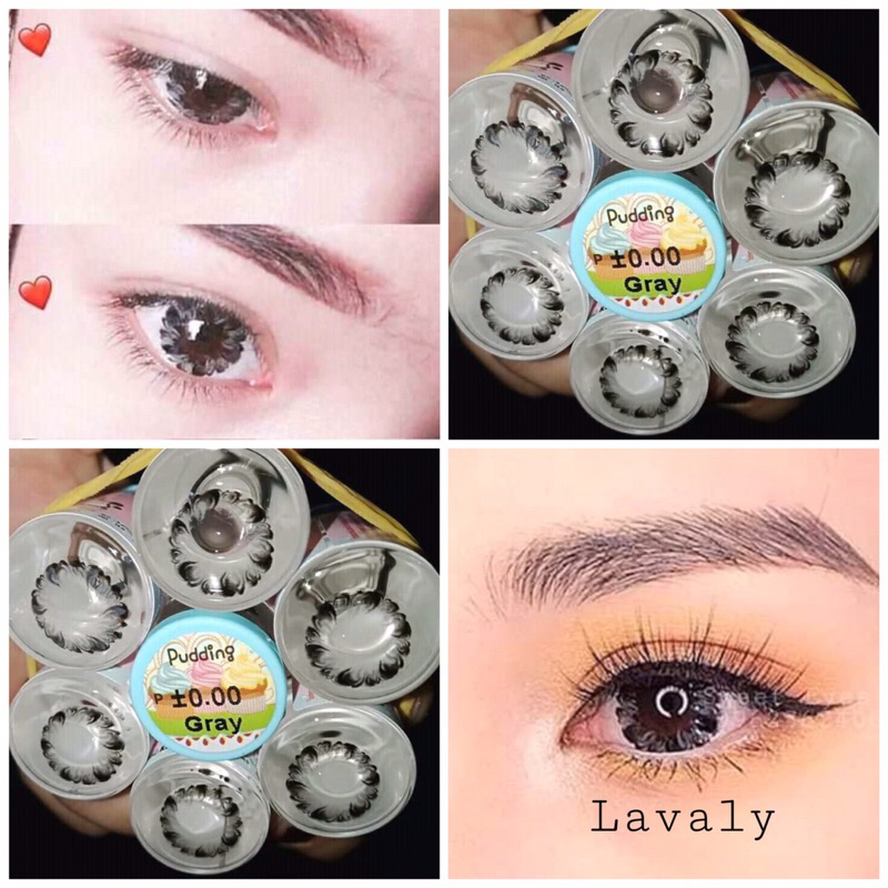 Lens thời trang hình cánh hoa xám đáng yêu