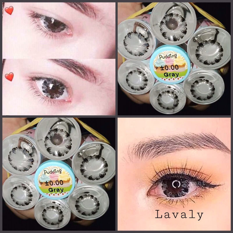 Lens thời trang hình cánh hoa xám đáng yêu