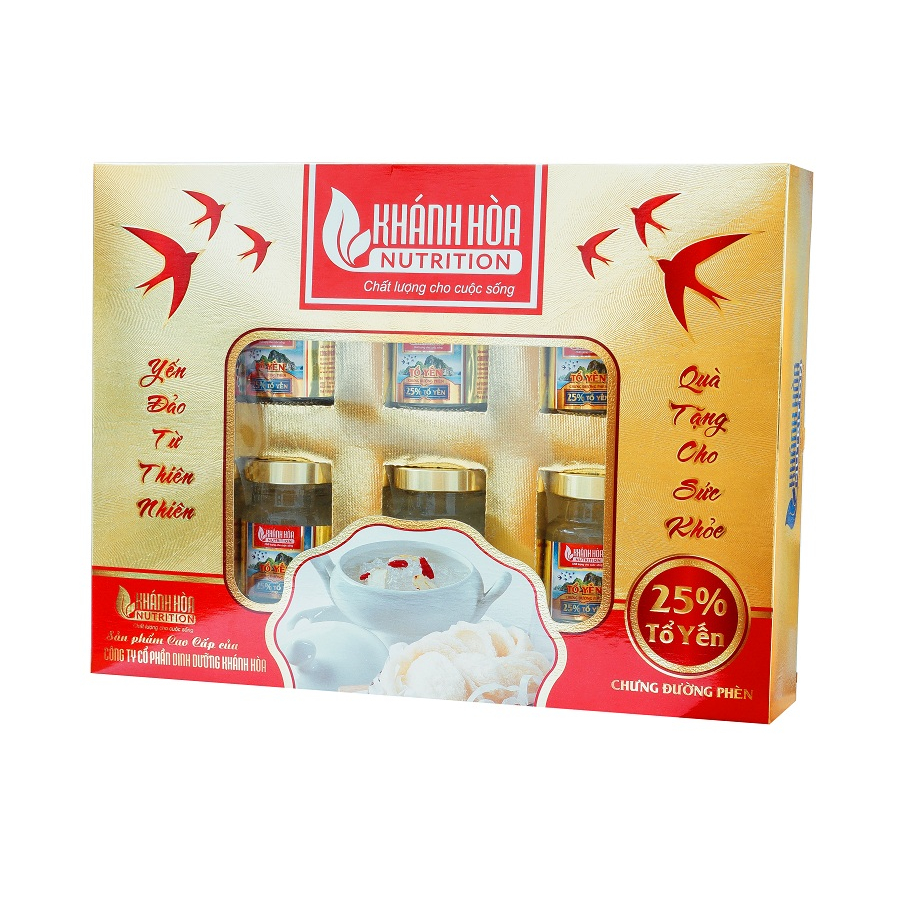 Hộp quà Yến Sào Khánh Hòa (Nutrition ) 25% Yến (6Lọ x 70ml)