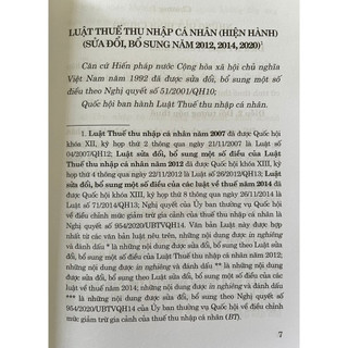 Sách - Luật Thuế Thu Nhập Cá Nhân (Hiện Hành) (Sửa Đổi, Bổ Sung Năm 2012, 2014, 2020)