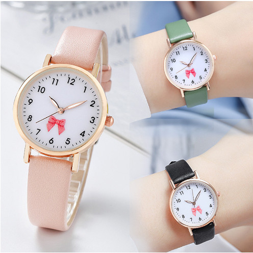 Đồng Hồ Dây Da Nơ Nhỏ Xinh Xắn Cho Nữ DH09