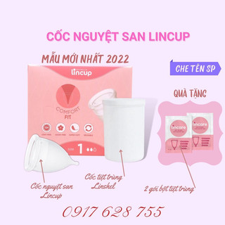 [Quà lớn trọn bộ]Cốc nguyệt san Lincup Mỹ mới chính hãng, cốc mềm mại,chống tràn, đủ 3 size