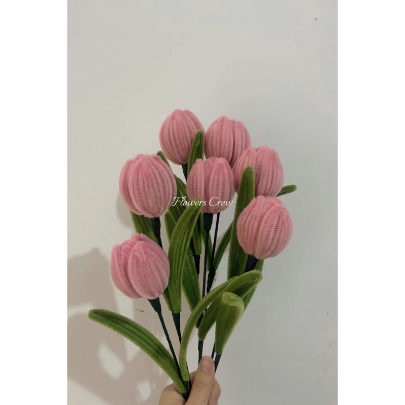 Hoa Tulip bằng kẽm nhung nhiều màu sắc