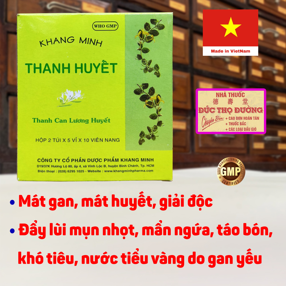 Khang Minh Thanh Huyết - Mẫn ngứa, khó tiêu, táo bón do thiểu năng gan, suy giảm chức năng gan - Hộp 100 viên