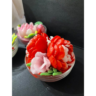 Nến bát hoa mẫu đơn dâng mẫu, dâng hoa cúng dường cầu may mắn