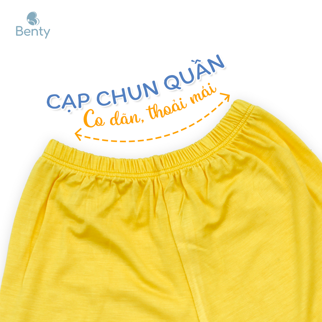 Bộ cộc tay cài chéo BENTY BT019 in xe cotton mềm mịn thấm hút mồ hôi, quần áo bé trai, bé gái