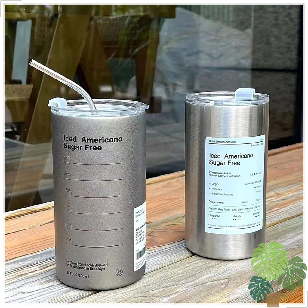 Ly giữ nhiệt iced americano inox 304 cao cấp không gỉ, cốc uống nước giữ nhiệt có ống hút tiện lợi CGN1