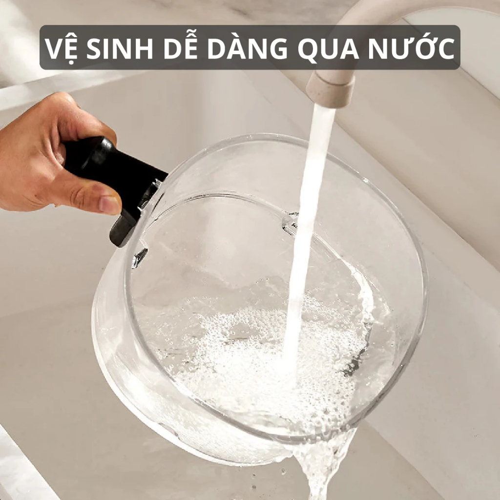 Lòng nồi thủy tinh cho nồi chiên Mishio MK349 6L - Không kèm vỉ và tay cầm