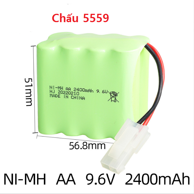 Pin Ni-Mh 9.6v 2400mah Xếp Chồng chấu 5559 Xe điều khiển Loại xịn Hàng Mới 100%